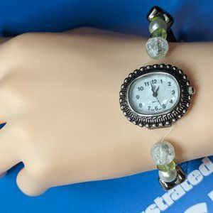 Artisan  Floating Bracelet Hand made Glass foil beads Fx Pearls & More